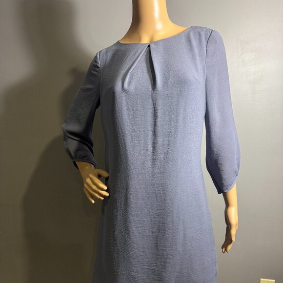 H&M Light Blue Shift Dress 💙 ¾ Sleeve Minimalist Style – Size 4 NWOT - Picture 2 of 3